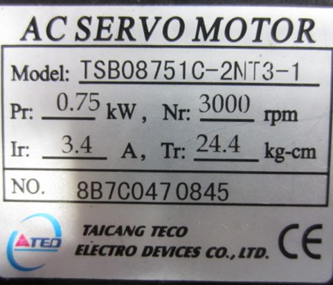 Teco серводвигатель TSB08751C-2NT3-1