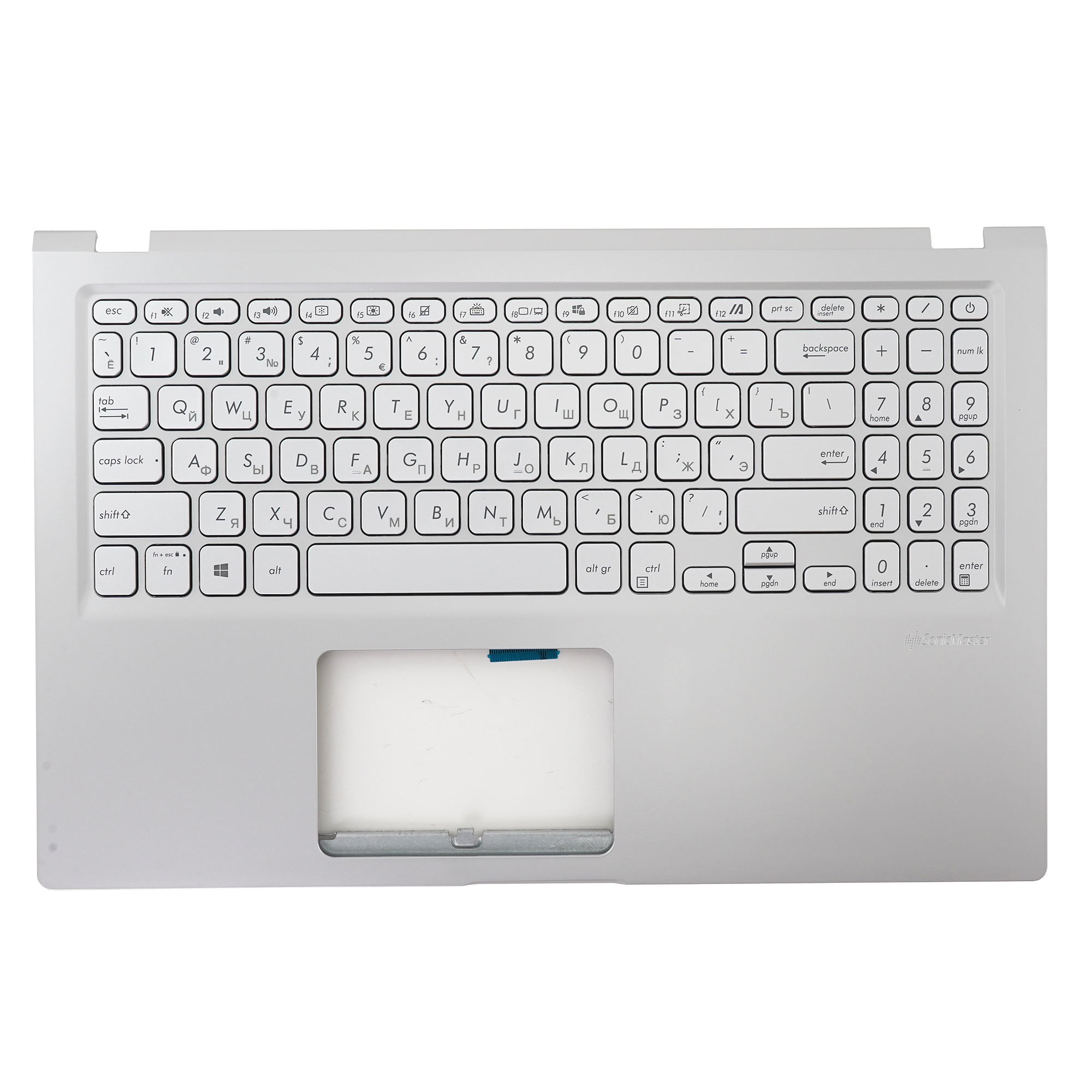 Клавиатура для ноутбука Asus X515JA-1S с топкейсом серебристая Клавиатура для ноутбука Asus X515JA-1S с топкейсом серебристая